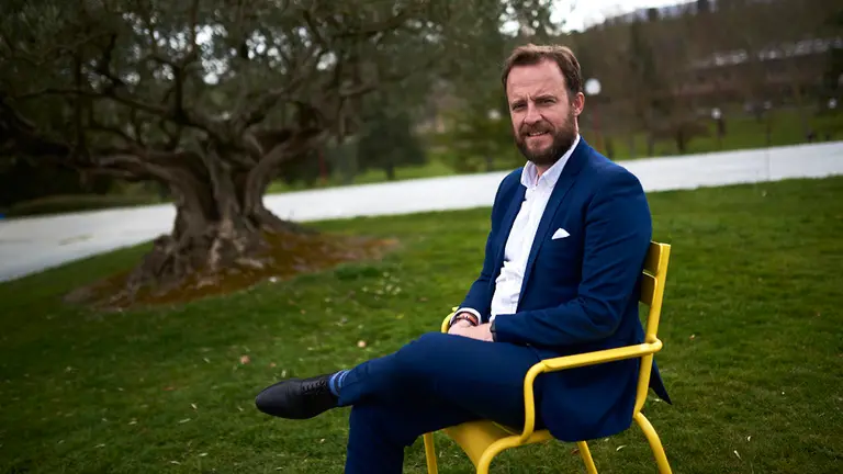 Chapu Apaolaza, portavoz de la Fundación Toro de lidia en su entrevista para Navarra com. PABLO LASAOSA 2