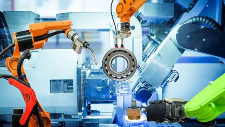 Imagen de archivo de varios robots trabajando ARCHIVO