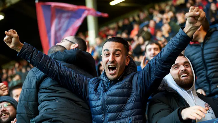 La grada de El Sadar durante el partido contra el Rayo Majadahonda. MIGUEL OSÉS 21
