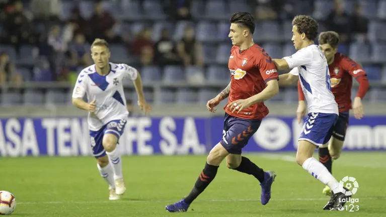 Imagen del partido entre Osasuna y el Tenerife en el Heliodoro Rodríguez. LA LIGA 123