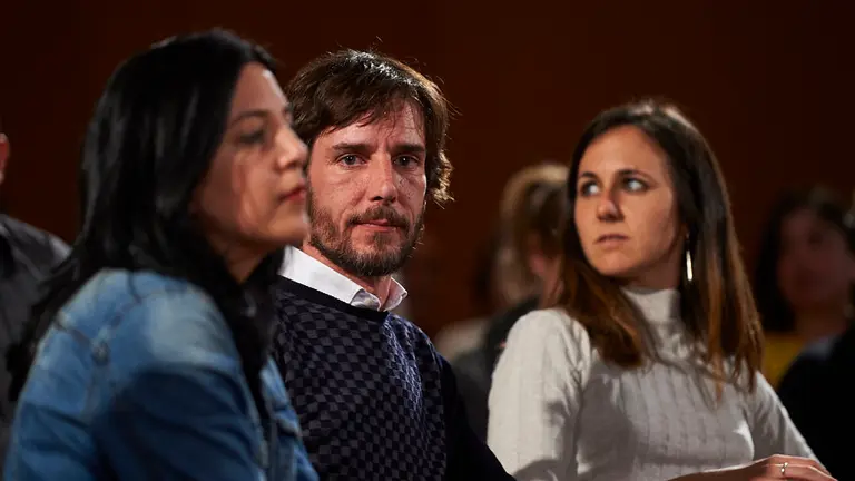 Acto de presentación de candidaturas en Navarra de Podemos. Participarán el candidato de Podemos al Congreso por Tenerife, Alberto Rodríguez, la candidata navarra, Ione Belarra, la candidata al Parlamento Europeo, Idoia Villanueva, y el candidato al Gobierno de Navarra, Mikel Buil. MIGUEL OSÉS
