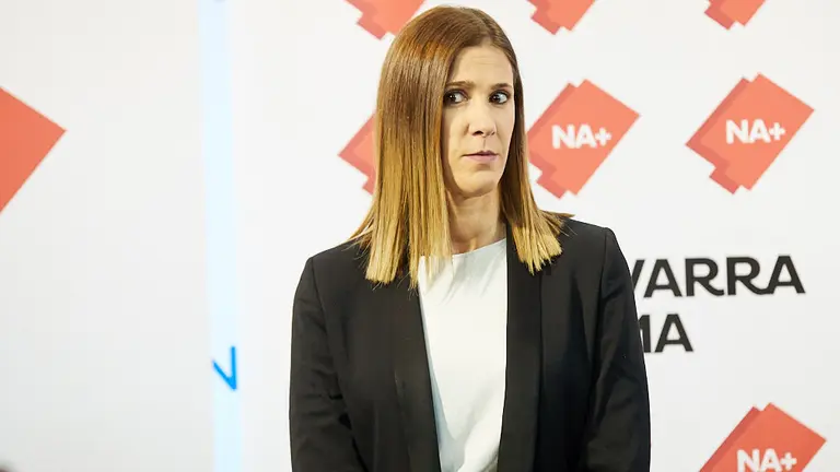 Los candidatos de Navarra Suma al Congreso y al Senado, Sergio Sayas y Ruth Goñi, exponen los retos y compromisos que asume la coalición ante las elecciones generales. IÑIGO ALZUGARAY