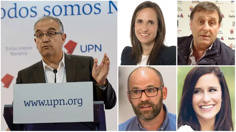 Enrique Maya, María Echávarri. Javoer Labairu, Fernando Aranguren y Cristina Martínez Dawe, en las listas de UPN a Pamplona.