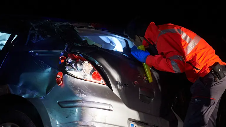 Accidente en la AP-15 en Peralta en el que ha muerto un bebé de un año y su madre ha resultado herida. MIGUEL OSÉS (6)