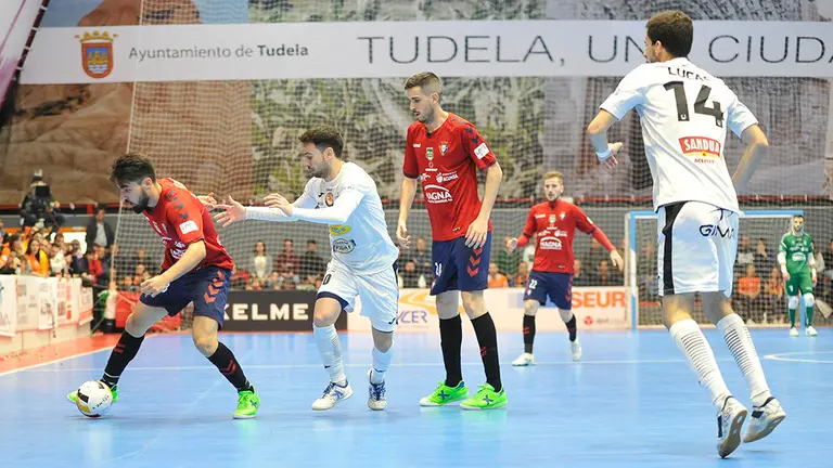 Partido de fútbol sala Ribera Navarra - Osasuna Xota en Tudela. Cedida.
