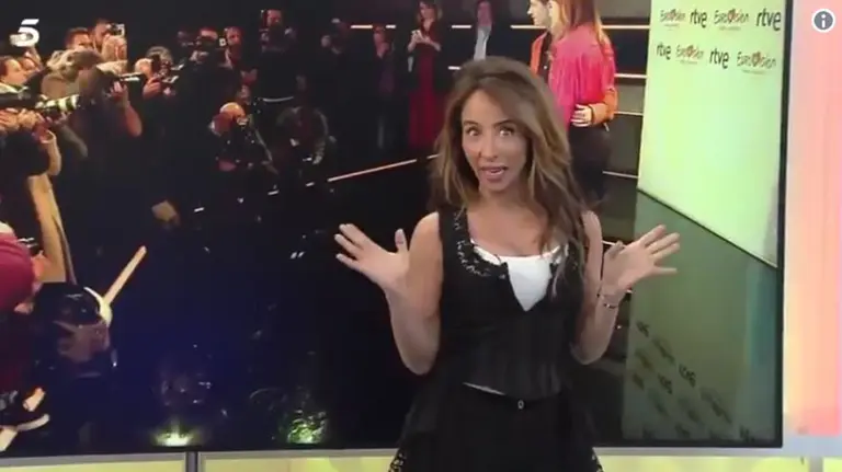 La periodista y presentadora María Patiño durante el lapsus al referirse a la aceptación de la pamplonesa Amaia Romero entre el público indie TELECINCO