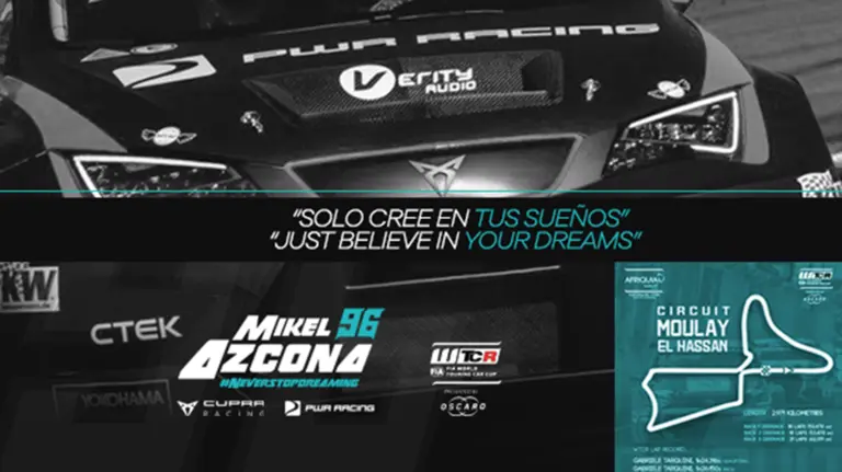 Cartel de la prueba de automovilismo en Marruecos.