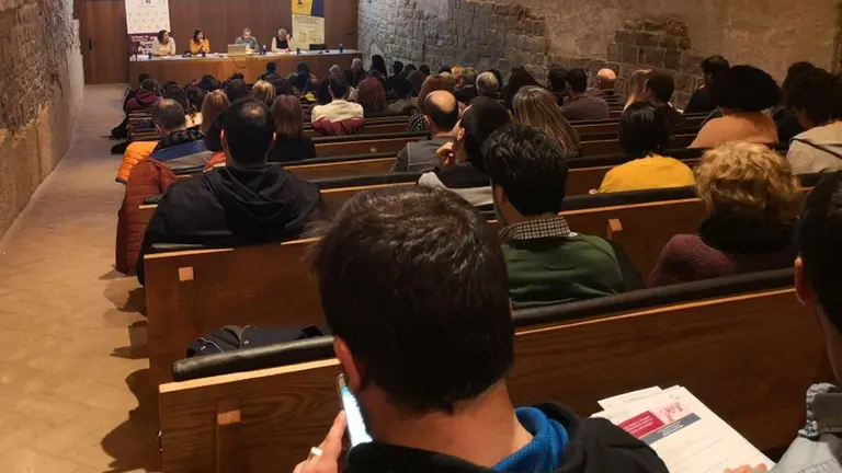 Carlos Susías junto a Miguel Laparra en la jornada celebrada en Pamplona TWITTER RED POBREZA NAVARRA