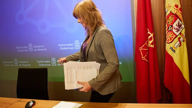 Ana Ollo informa de los principales asuntos tratados en la Sesión de Gobierno de Navarra. IÑIGO ALZUGARAY