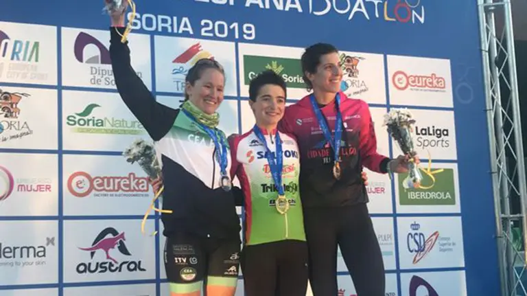Podium del campeonato de España femenino de duatlón. Cedida.