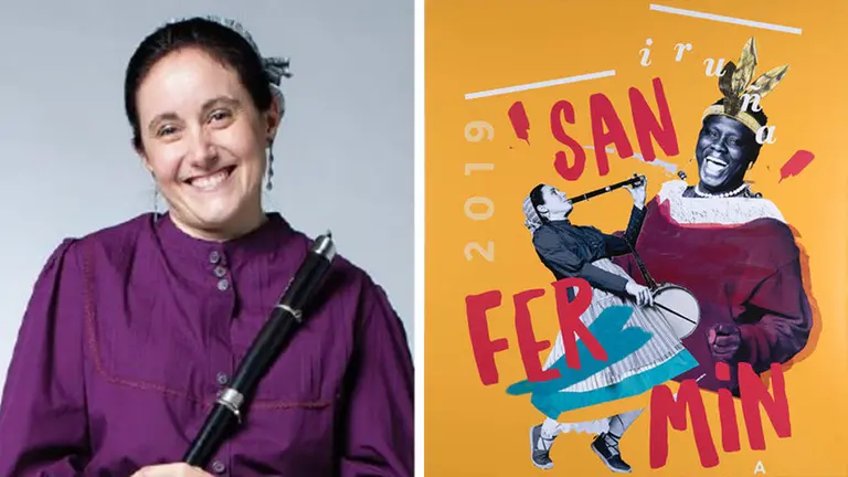 La candidata de Bildu al Congreso, Verónica Ferreria, en el dossier adjuntado al cartel que encabeza para la votación popular de la imagen promocional de los próximos Sanfermines AYUNTAMIENTO DE PAMPLONA 1