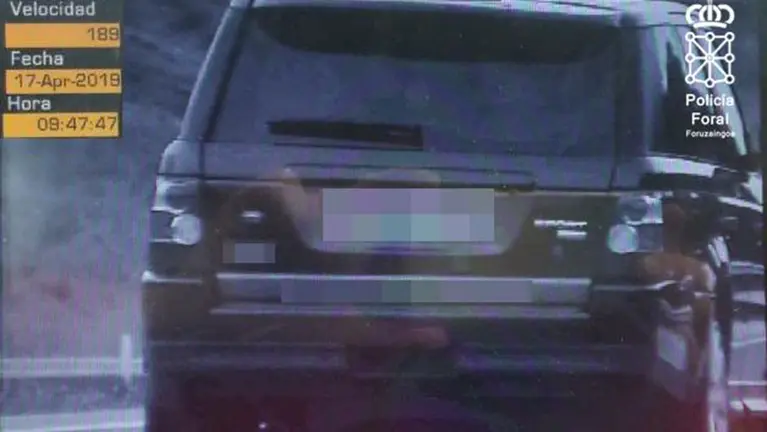 Un vehículo circulando a 189 km y siendo detectado por un radar GOBIERNO DE NAVARRA