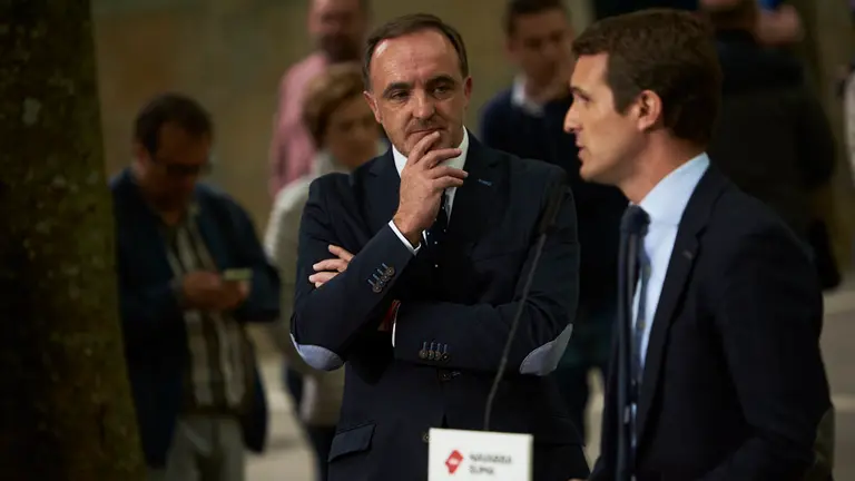 Pablo Casado visita Pamplona durante la campaña electoral. PABLO LASAOSA 20