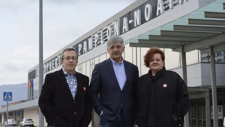 Imagen del acto de campaña electora de Geroa Bai en el Aeropuerto de Pamplona. EUROPA PRESS