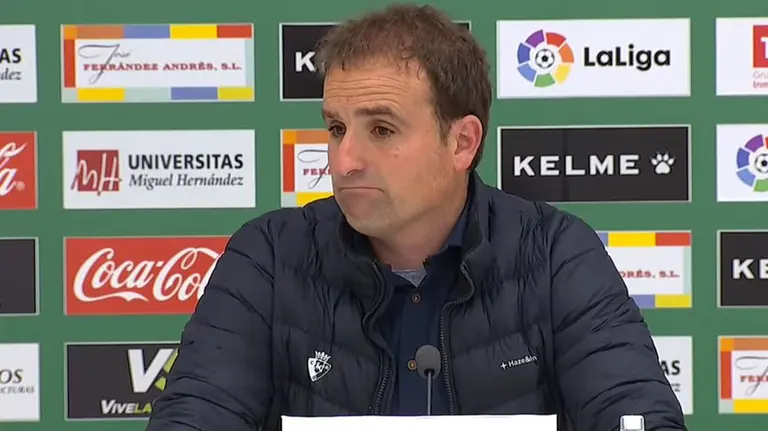 Jagoba Arrasate en la sala de prensa del estadio Martínez Valero de Elche.