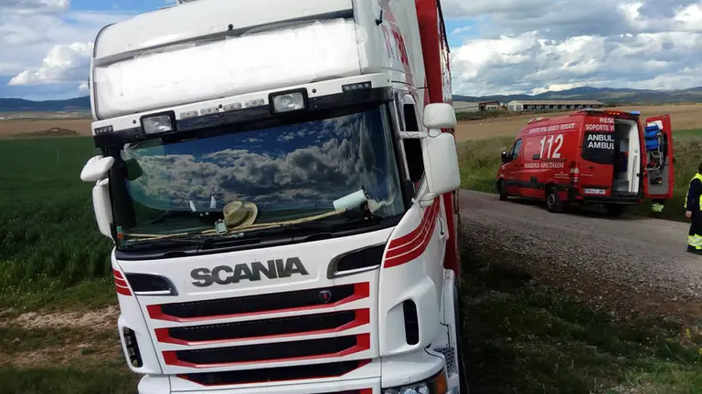 Imagen del accidente mortal ocurrido en Beire. BOMBEROS DE NAVARRA