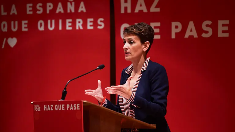 El Ministro Ábalos visita Pamplona en un acto junto a Santos Cerdán, María Chivite y Toni Magdaleno. PABLO LASAOSA (10)