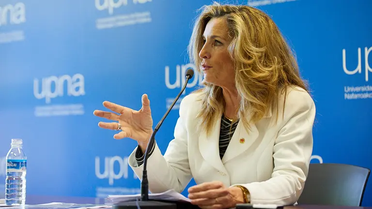La catedrática María José Beriáin presenta su candidatura a rectora de la Universidad Pública de Navarra (22). IÑIGO ALZUGARAY