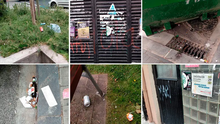 Suciedad en las calles del barrio pamplonés de la Milagrosa CEDIDA  OK