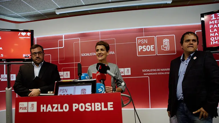 La candidata del PSN a la Presidencia del Gobierno de Navarra, Maria Chivite, presenta el programa electoral (08). IÑIGO ALZUGARAY