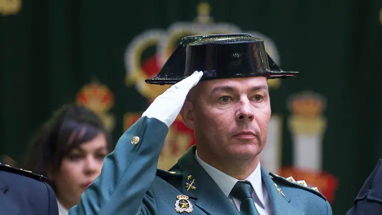 El director general de la Guardia Civil, José Manuel Holgado, preside el acto de toma de posesión del nuevo coronel jefe de la zona de la Guardia Civil de Navarra, José Santiago Martín Gómez. PABLO LASAOSA 04