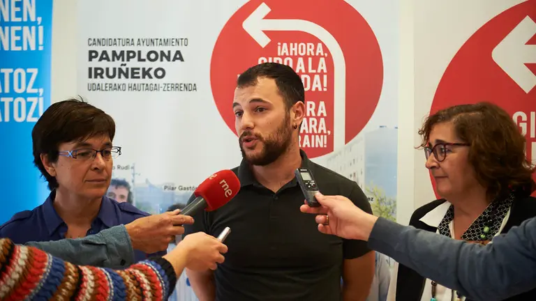 Izquierda Ezkerra ofrece una comparecencia de prensa para presentar su programa electoral. PABLO LASAOSA 6