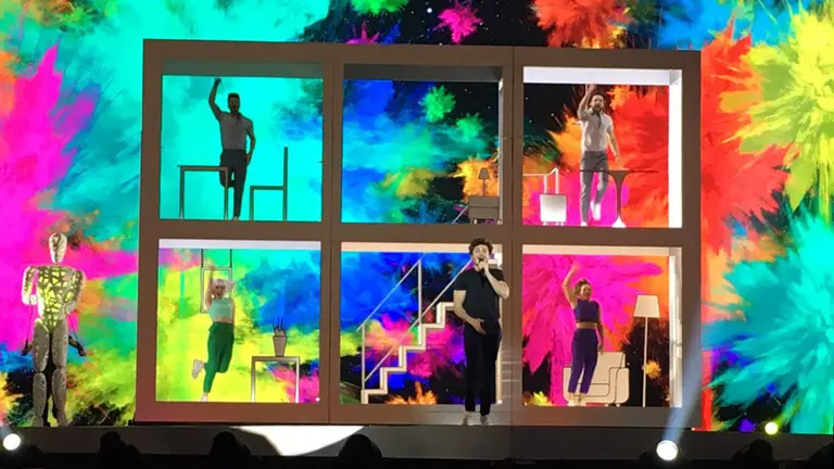 Primeras imágenes del ensayo de Miki y su puesta en escena de La venda en el escenario de Eurovisión 2019 Foto RTVE