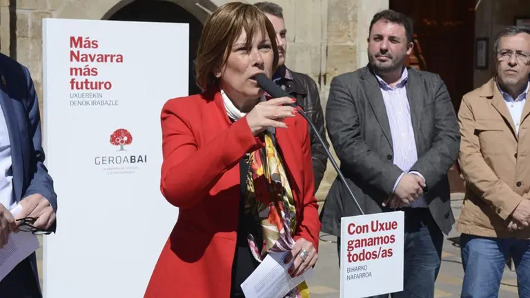 Barkos durante el acto electoral en Tudela TWITTER GEROA BAI