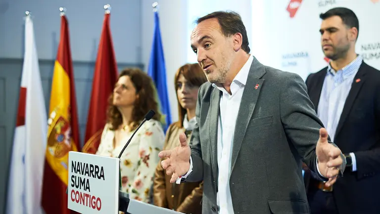 Javier Esparza ofrece una rueda de prensa en la sede de UPN. PABLO LASAOSA 5