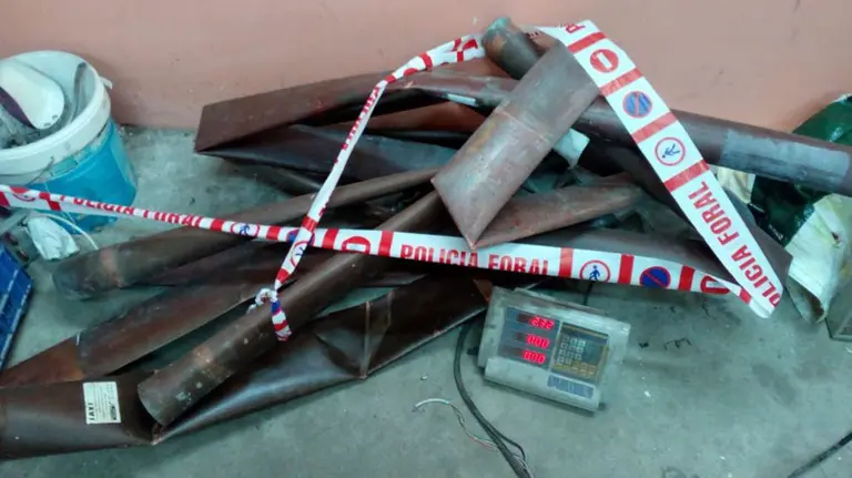 Cobre robado por el joven tudelano detenido POLICÍA FORAL