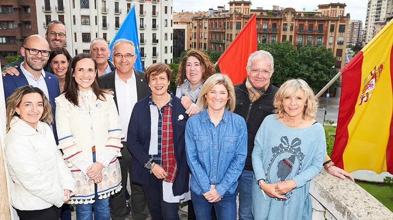 Acto de campaña del candidato de Navarra Suma a la alcaldía de Pamplona, Enrique Maya. CEDIDA