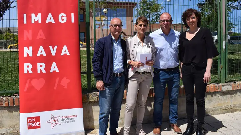 María Chivite durante un acto electoral de campaña PSN
