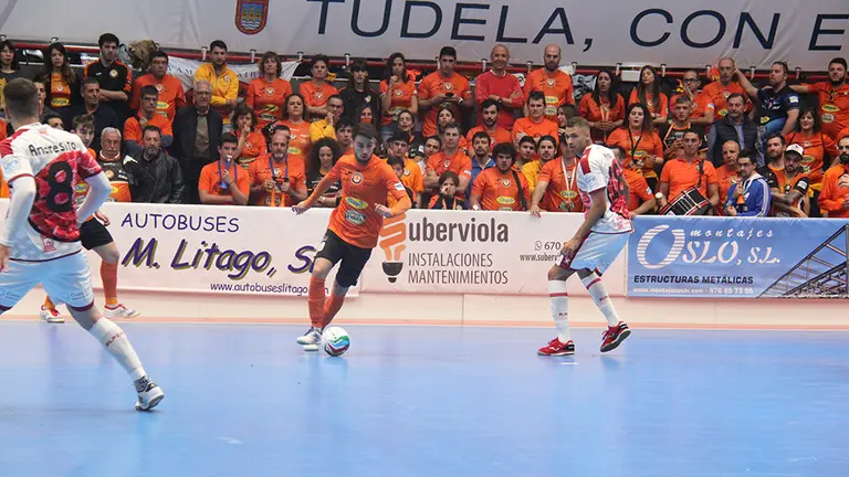 Imagen de Sergio Sierra 'Sepe' en uno de los partidos del Ribera Navarra FS. CEDIDA