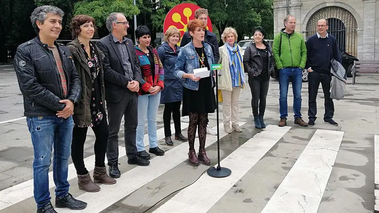 La candidata de EH Bildu al Gobierno foral, Bakartxo Ruiz, en un acto electoral durante el último día de campaña electoral EUROPA PRESS