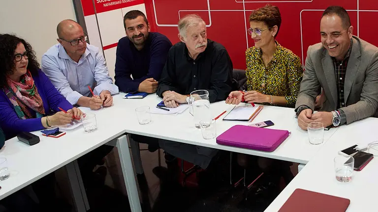 Reuni..n de la ejecutiva del PSN con la presencia de la candidata a la Presidencia del Gobierno de Navarra, Mar..a Chivite. I..IGO ALZUGARAY