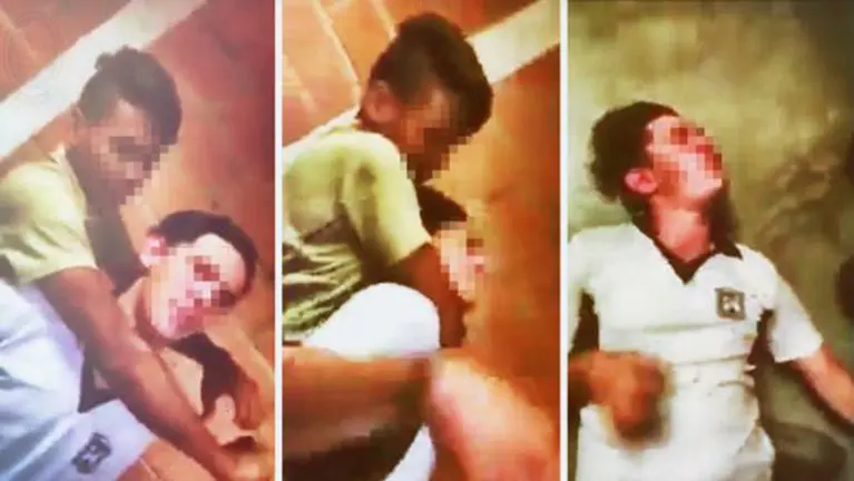 Una imagen de jóvenes practicando el reto del &#39;Juego de la Muerte&#39;. POLICIA DE GRANADA