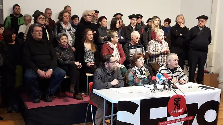 Imagen de una rueda de prensa de la asociación San Fermines 1978 Gogoan. CEDIDA