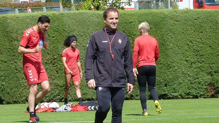El entrenador de Osasuna, Jagoba Arrasate, en Tajonar.