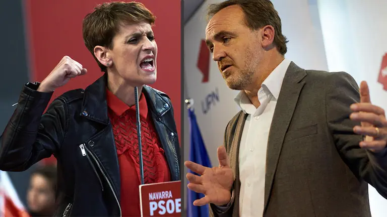 La líder del PSN, María Chivite, y el líder de UPN, Javier Esparza. PABLO LASAOSA IÑIGO ALZUGARAY