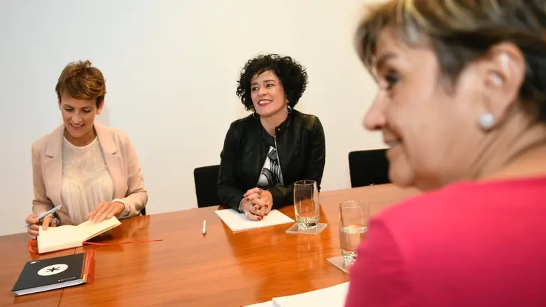 Reunión del PSN con I-E para buscar acuerdos programáticos de cara a un Gobierno foral liderado por Chivite. PABLO LASAOSA