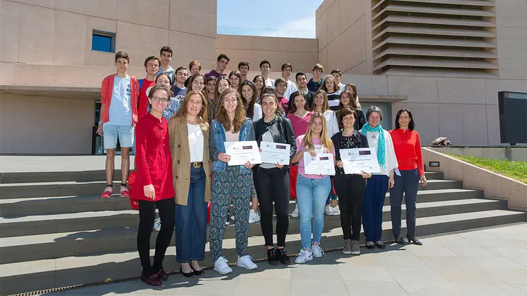 Las ganadoras del concurso Vidiomas de la Universidad de Navarra. CEDIDA