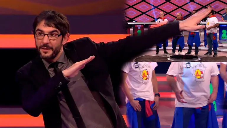 Juanra Bonet baila al ritmo de Camela en Boom tras una respuesta del equipo Peña Pechin, que busca llevarse el bote para la despedida de soltero de uno de sus concursantes ANTENA 3