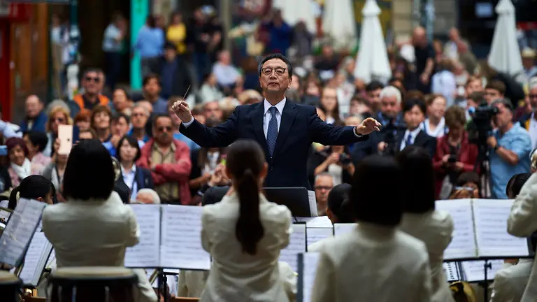 Inauguraci..n del Festival de bandas con motivo del centenario de La Pamplonesa con varias actuaciones. MIGUEL OS..S