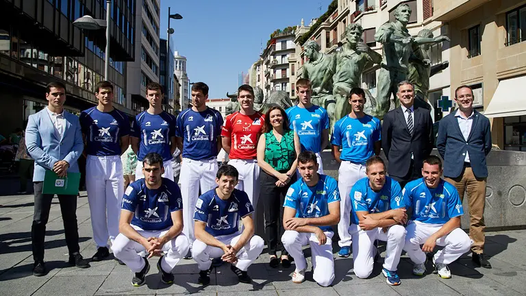 Presentación de la XLV Feria San Fermín de pelota a mano profesional. IÑIGO ALZUGARAY