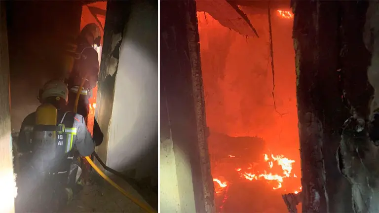 Incendio en una vivienda abandonada de Milagro. BOMBEROS