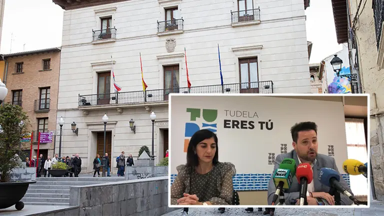 Primera rueda de prensa de Alejandro Toquero como nuevo alcalde de Tudela para dar a conocer su organigrama municipal Foto ARCHIVO JES&Uacute;S MARQUINA ARELLANO