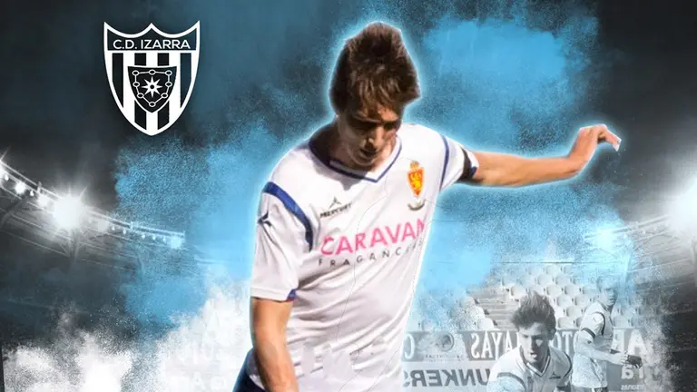 Fotomontaje del nuevo fichaje del CD Izarra, Jorge Adán &#34;Guti&#34;.