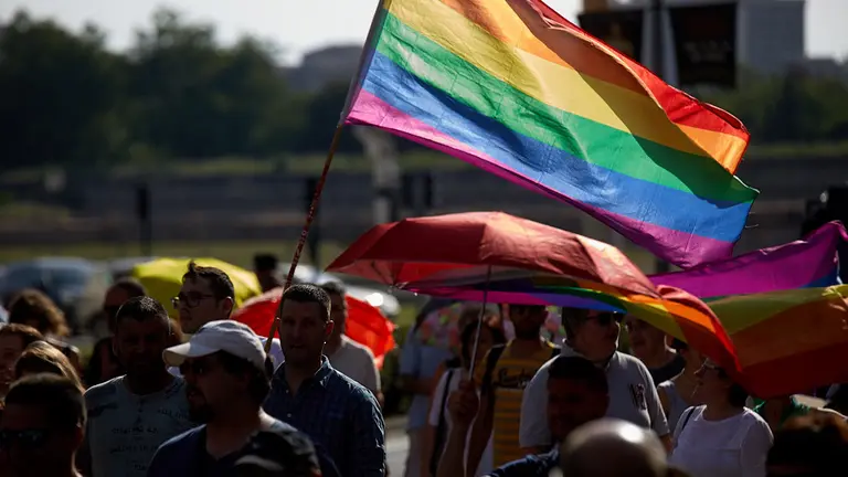 Manifestación en Pamplona con motivo del el Día Internacional del Orgullo LGTB. IÑIGO ALZUGARAY