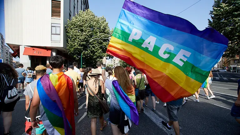 Manifestación en Pamplona con motivo del el Día Internacional del Orgullo LGTB. IÑIGO ALZUGARAY