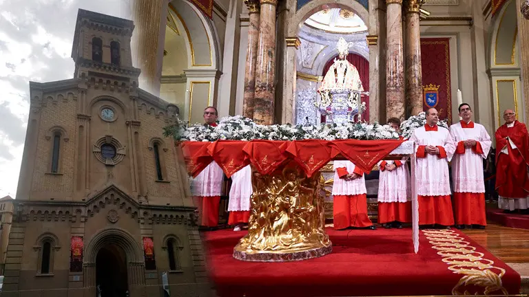 Imagen del reloj de la torre de la iglesia de San Lorenzo, donde se encuentra la capilla de San Fermín, detenido tras la caída de un rayo durante la pasada noche, a cuatro días del inicio de las fiestas. NAVARRA.COM